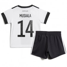 Tyskland Jamal Musiala #14 Hemmaställ Barn VM 2022 Korta ärmar (+ Korta byxor)